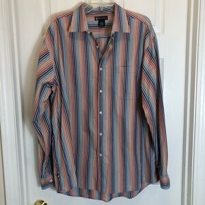 Bacharach Men’s Long Sleeve Button Down Striped Shirt  Size XL